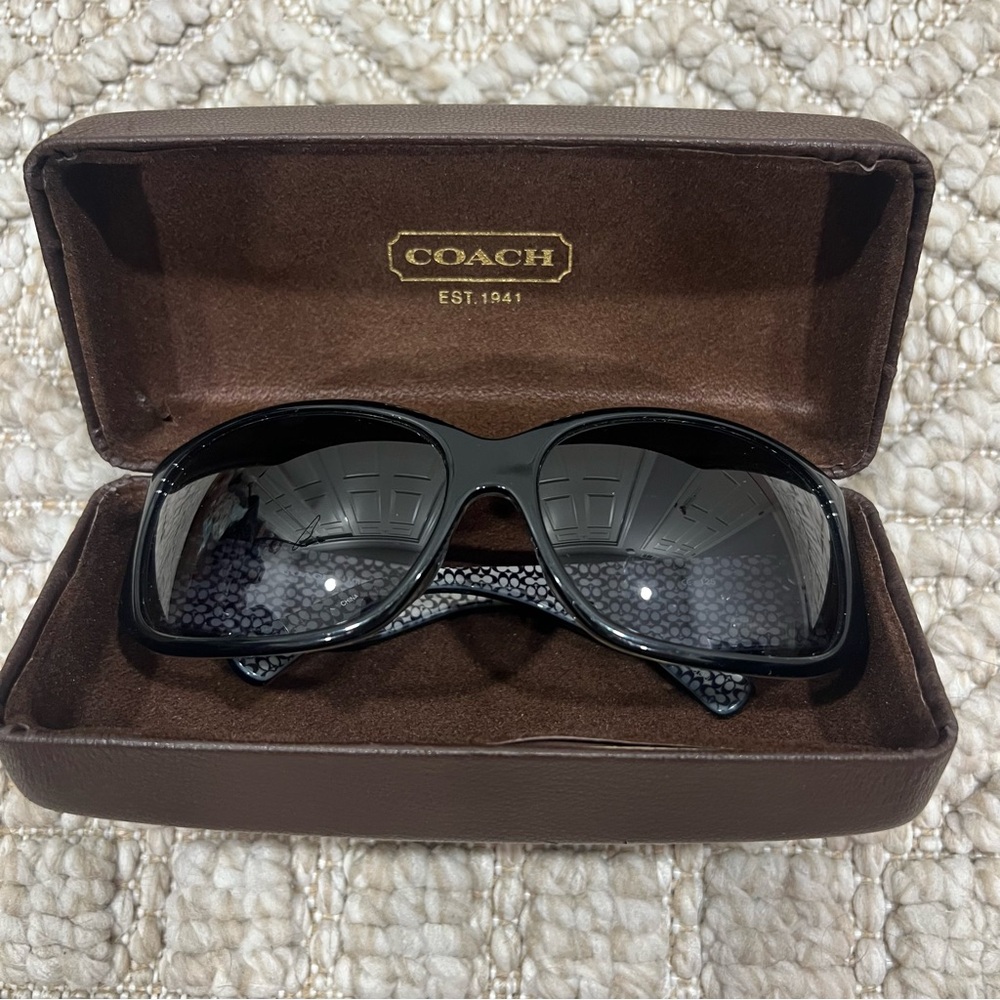 Coach Madeline S498 Sunglasses Black Hang Tag Logo Y2K